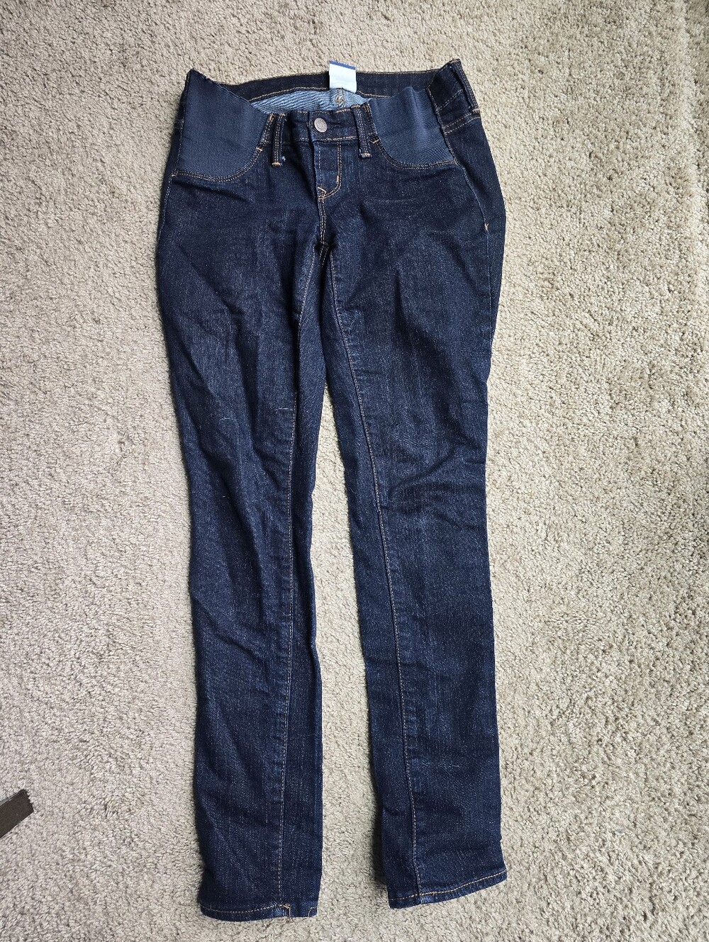 Dark Blue Stretch Skinny Maternity Jeans
